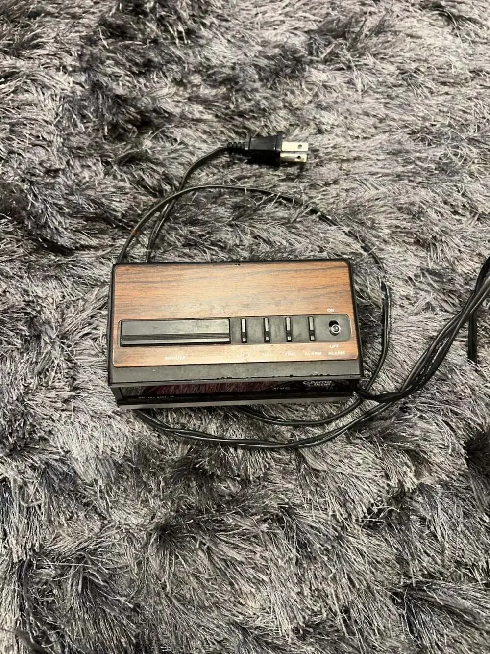 Vintage Cosmo Time Solid State Woodgrain Digital Alarm Clock
